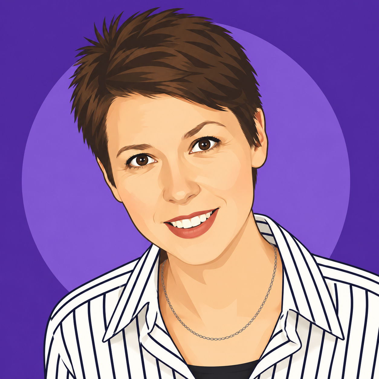 Cartoon portrait of Valentyna Chukhlyebova